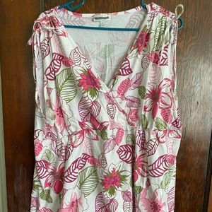 Tropical floral print tank top